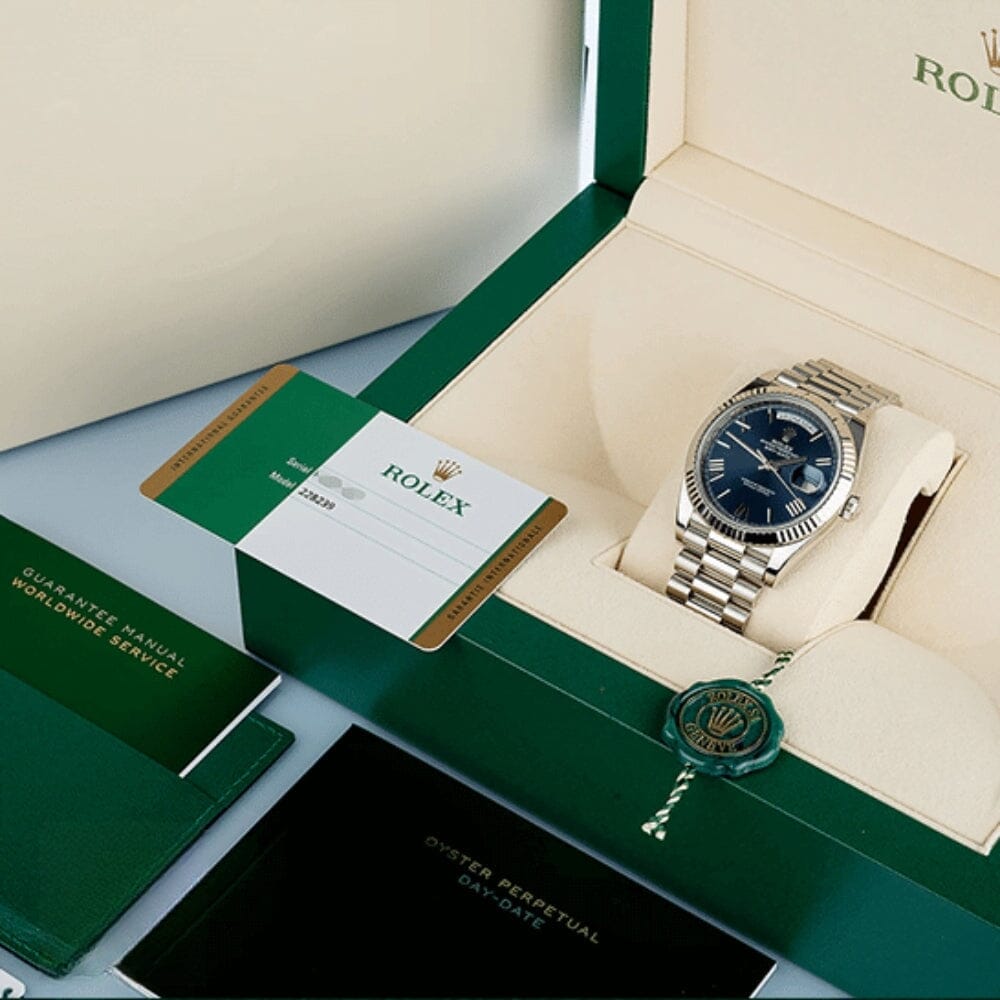 RLX Day-Date 228239-0002 with a Blue Dial